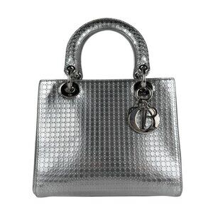 DIOR Silver Leather Shoulder Bag